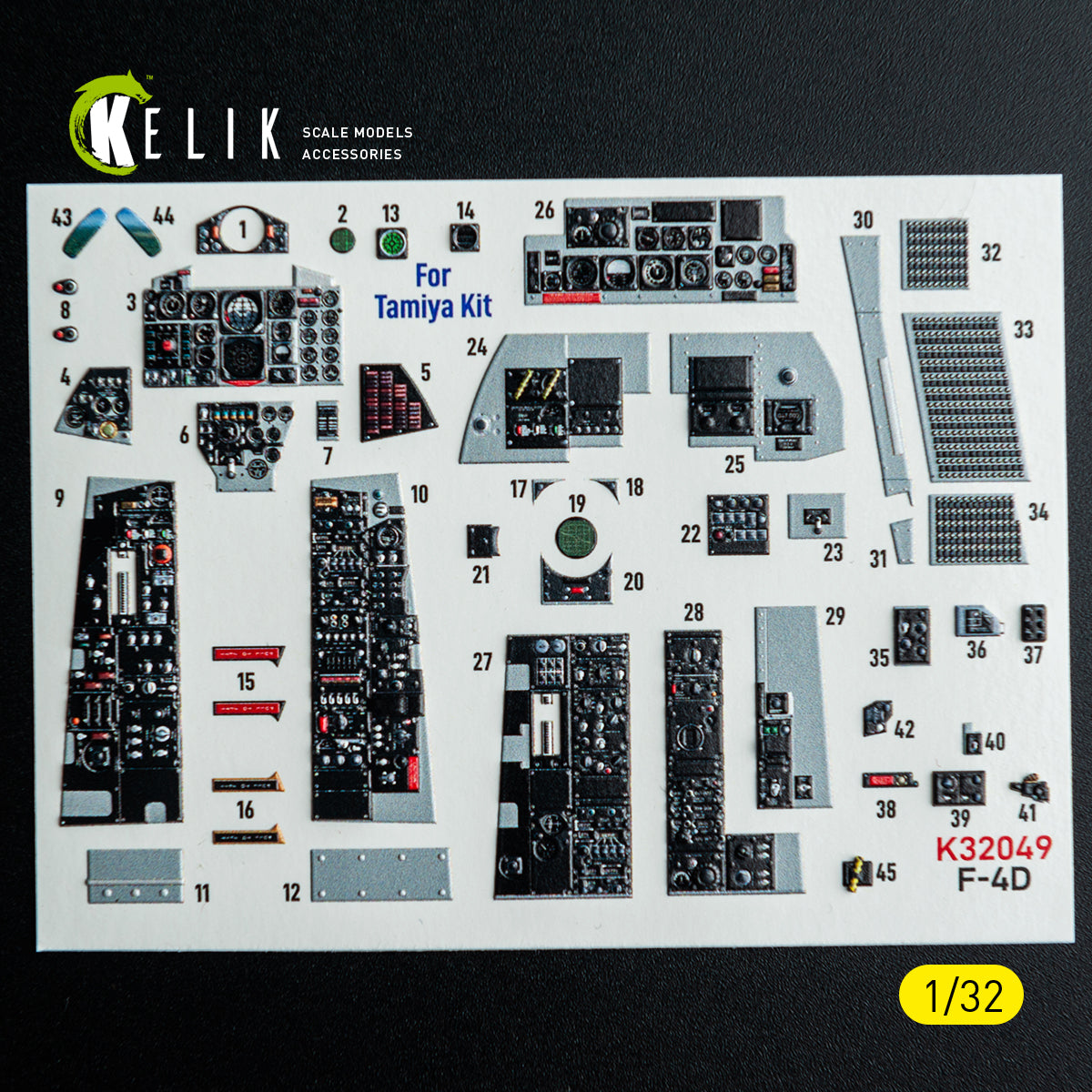 KELIK K32049 F-4D - interior 3D decals for Tamiya kit 1/32 – zdjęcie 2
