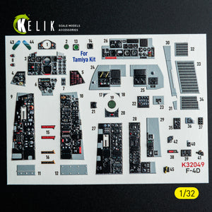 KELIK K32049 F-4D - interior 3D decals for Tamiya kit 1/32 – zdjęcie 2