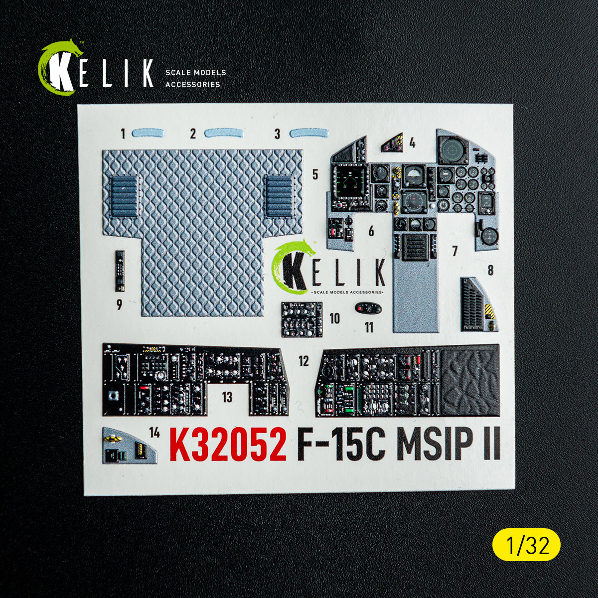 KELIK K32052 F-15C MSIP II - interior 3D decals for Tamiya kit 1/32 – image 2