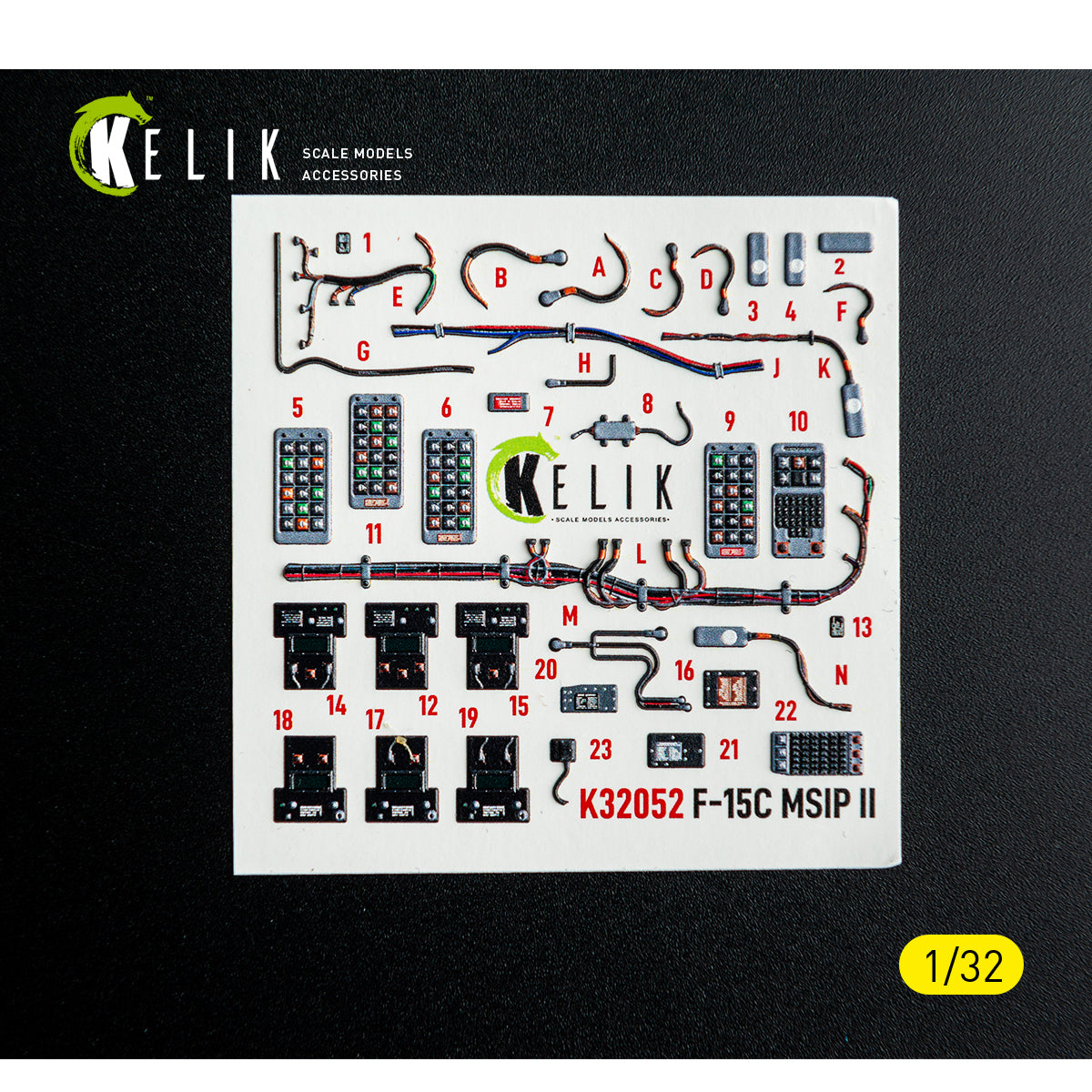KELIK K32052 F-15C MSIP II - interior 3D decals for Tamiya kit 1/32 – image 10