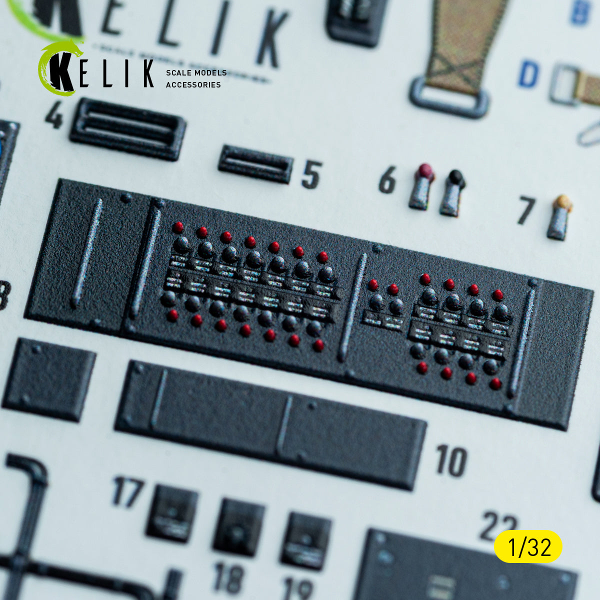 KELIK K32047 Ju-87G - interior 3D decals for Hasegawa kit 1/32 – imagen 5