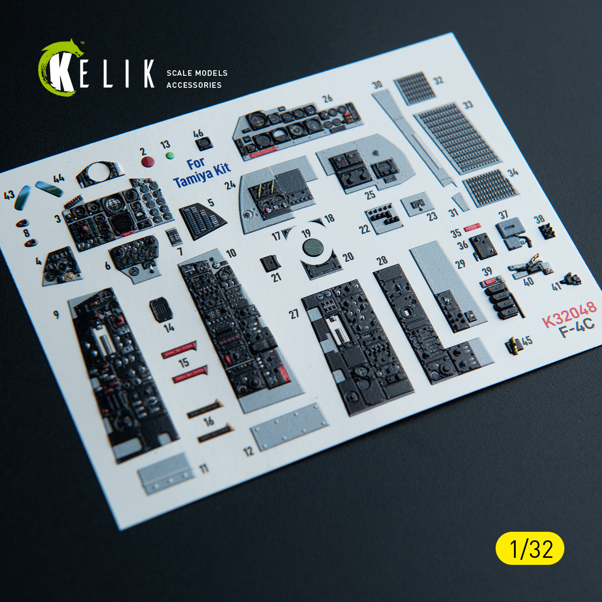 KELIK K32048 F-4C - interior 3D decals for Tamiya kit 1/32 – zdjęcie 9