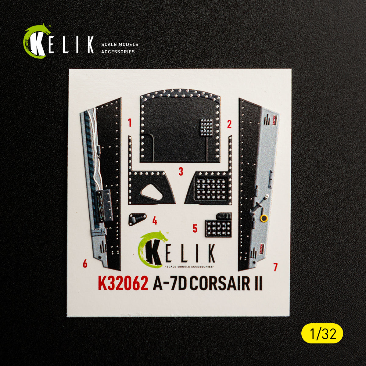 KELIK K32062 A-7D CORSAIR II - interior 30 decals for Trumpeter kit 1/32 – imagen 7