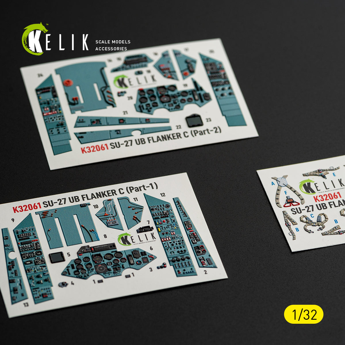KELIK K32061 SU-27UB Flanker C - interior 3D decals for Trumpeter kit 1/32 – imagen 9