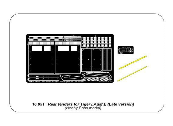Aber 16051 Rear fenders for Tiger I, Ausf.E – (Late version) 1/16 – image 9