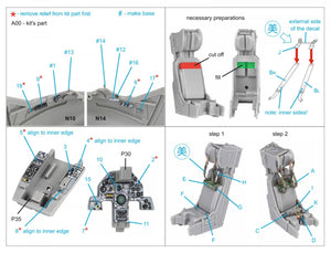 Quinta Studio QD48303 Harrier Gr.1/Gr.3 Early 3D-Printed &amp;amp; coloured Interior on decal paper (Kinetic) 1/48 – Bild 7