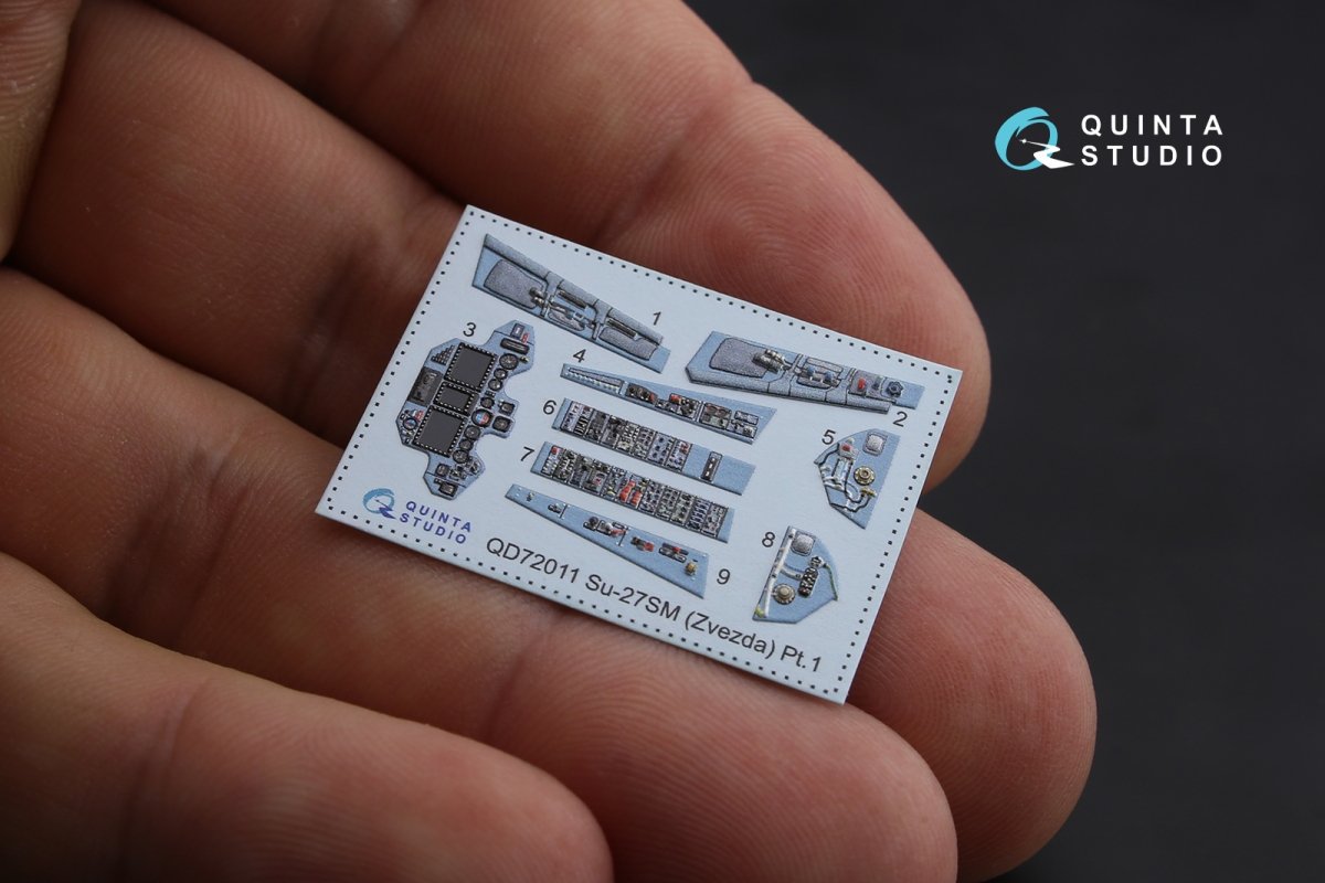 Quinta Studio QD72011 Su-27SM 3D-Printed &amp;amp; coloured Interior on decal paper (for Zvezda kit) 1/72 – imagen 4