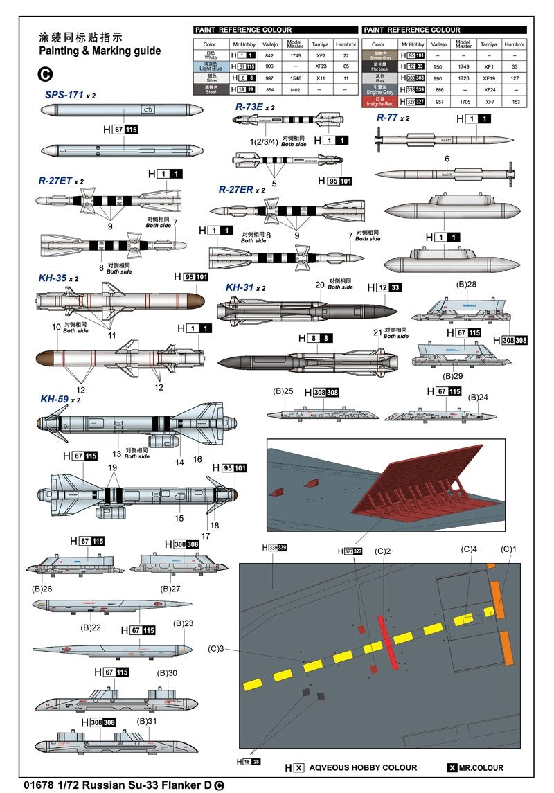 Trumpeter 01678 Russian Su-33 Flanker D 1/72 – immagine 4