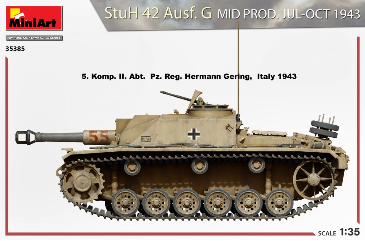 MiniArt 35385 StuH 42 Ausf. G MID PROD. JUL-OCT 1943 1/35 – immagine 5
