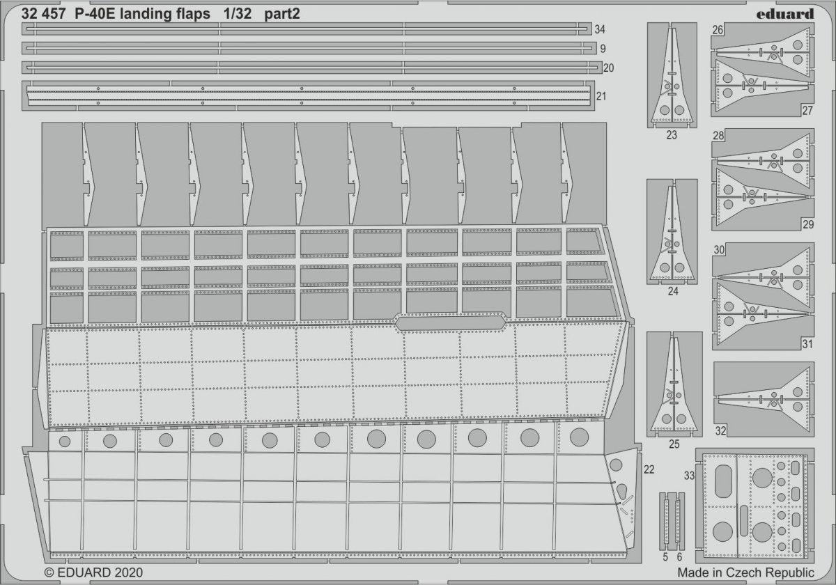 Eduard 32457 P-40E landing flaps 1/32 TRUMPETER – Bild 2
