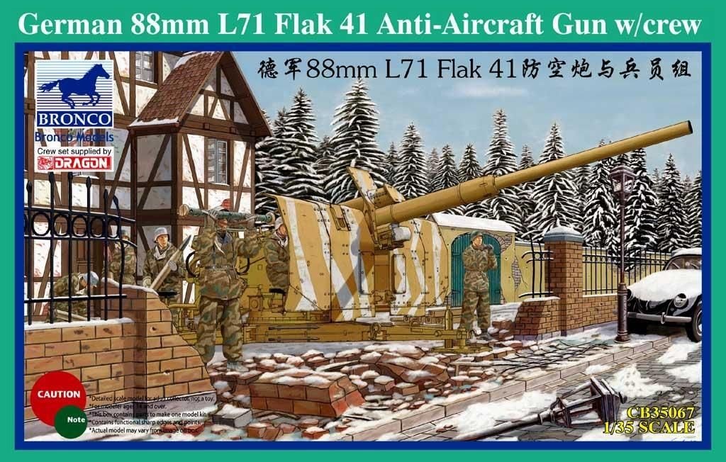 Bronco CB35067 German 88mm L71 Flak 41 Anti-Aircraft Gun w/Crew 1/35