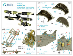 Intérieur imprimé en 3D et coloré sur papier décalcomanie Quinta Studio QD48329 Po-2VS (ICM) 1/48 – image 6
