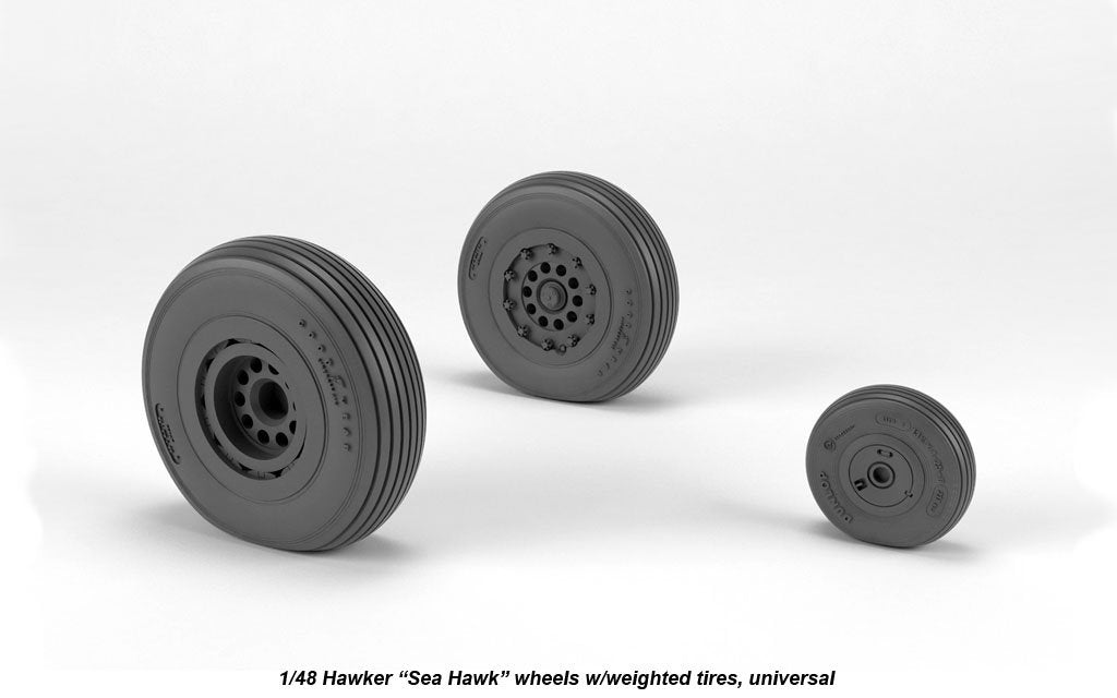 Armory Models AW48415 Hawker Sea Hawk wheels w/ weighted tires 1/48