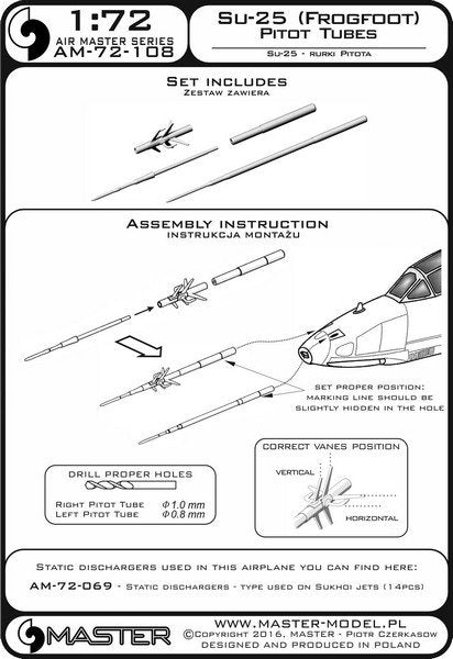 Master AM-72-108 Su-25 (Frogfoot) - Tubes pilotes 1/72 – image 4
