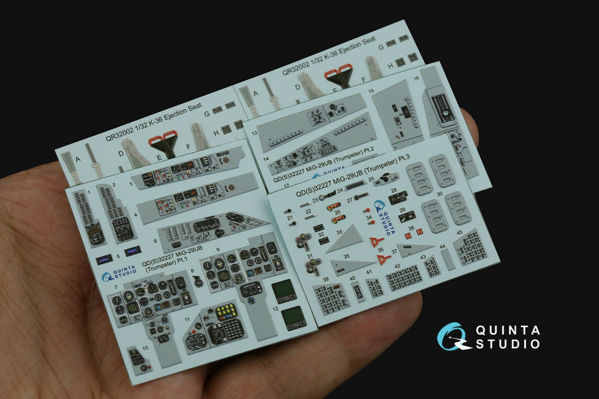 Quinta Studio QD32227 MiG-29UB 3D-Printed &amp;amp; coloured Interior (Trumpeter) 1/32 – immagine 4