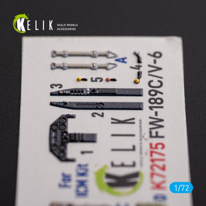 KELIK K72175 FW-189C/V-6 - interior 3D decals for ICM kit 1/72