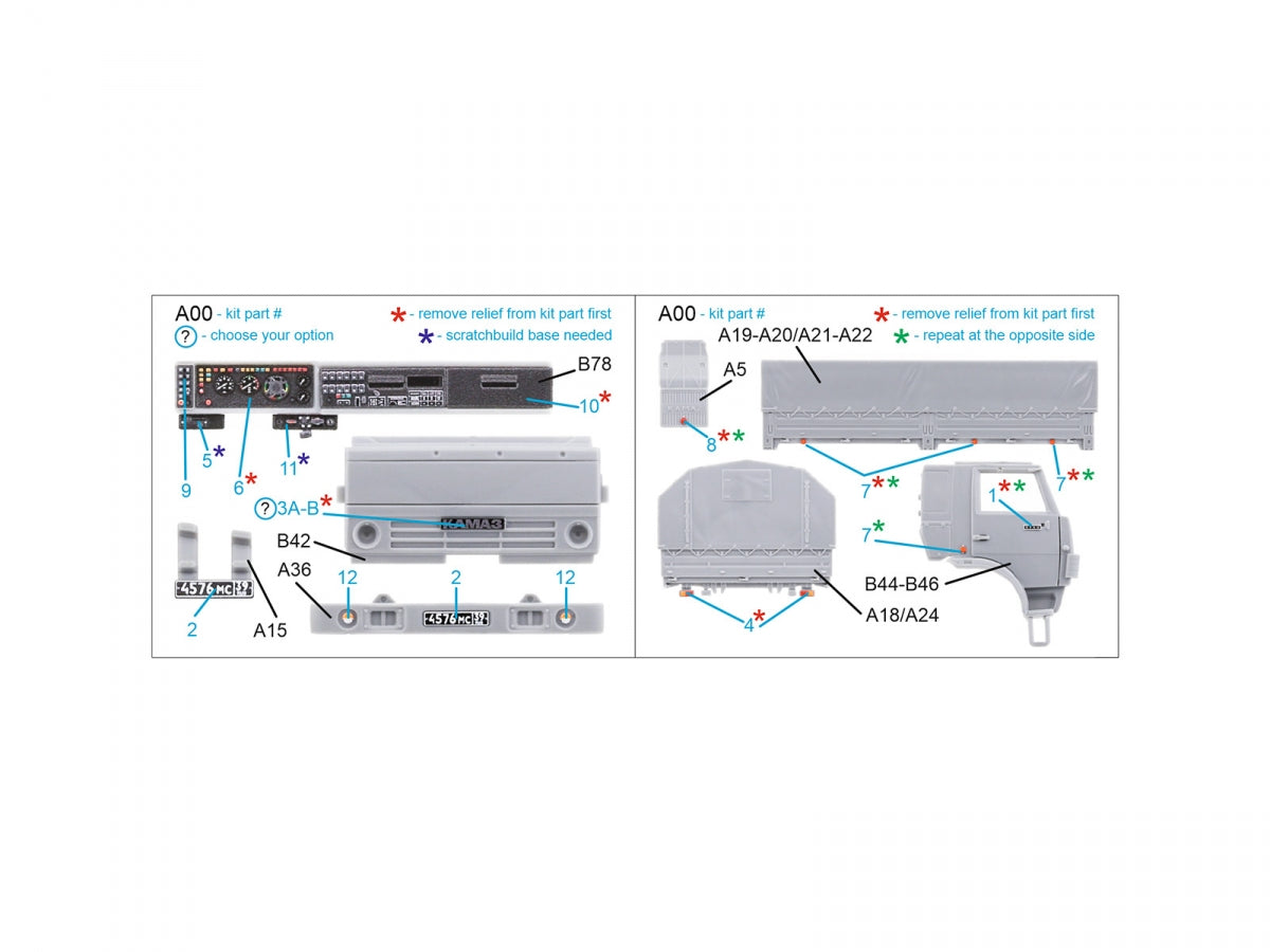 Quinta Studio QD72145 KAMAZ-5350 3D-Printed coloured Interior on decal paper (Zvezda) 1/72 – immagine 2