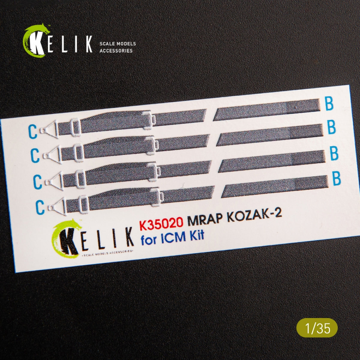 KELIK K35020 KOZAK-2 UKRAINIAN MRAP 3D DECALS FOR ICM KIT 1/35 – immagine 3