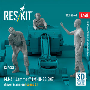 RESKIT RSF48-0061 MJ-4 &amp;quot;Jammer&amp;quot; (MHU-83 B/E) driver &amp;amp; airmen (scene 2) (3 pcs) (3D Printed) 1/48 – imagen 3