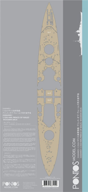 Pontos 35004WD1 HMS Prince of Wales Wooden Deck set 1/350 – imagen 5
