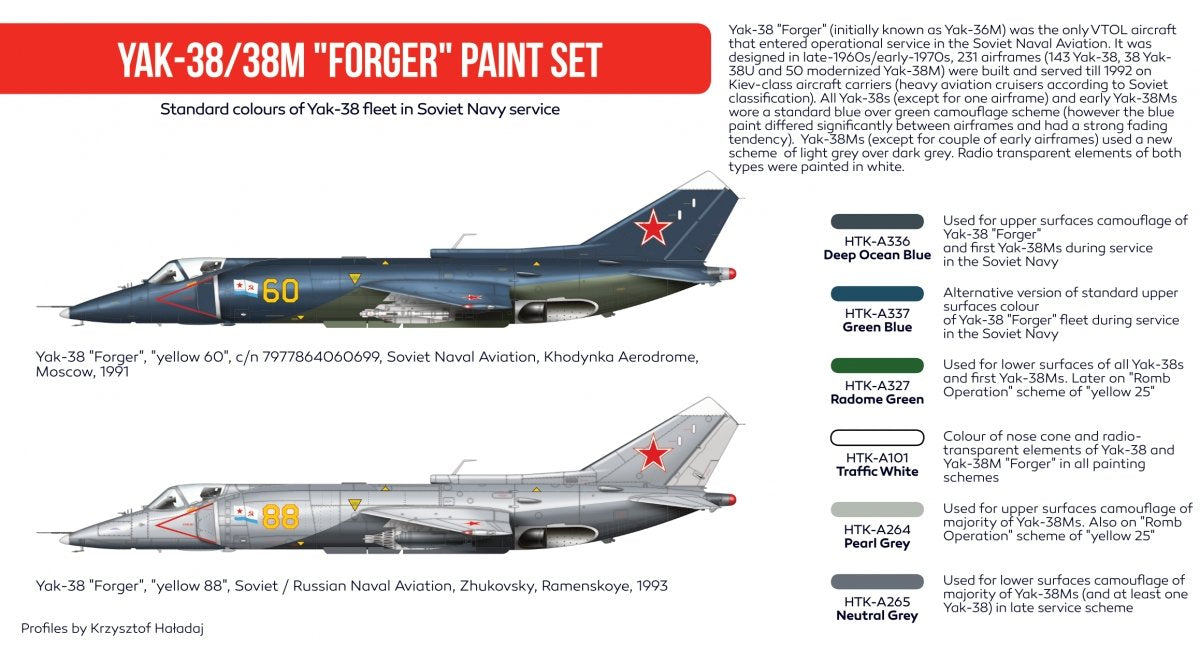Hataka Hobby HTK-AS111 Yak-38/38M &amp;quot;Forger&amp;quot; paint set (6x17ml) – Bild 2