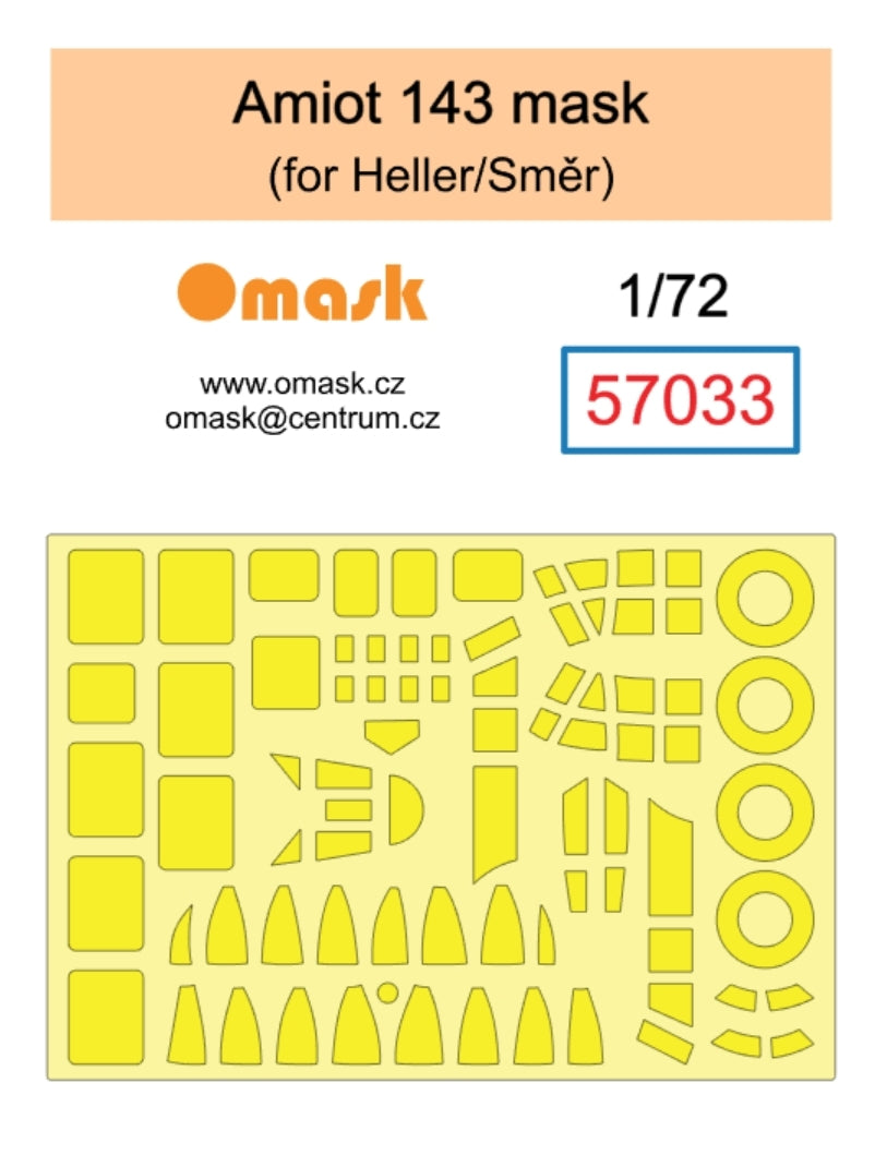 Omask 57033 Amiot 143 mask (for Heller/Smer) 1/72