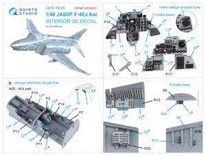 Quinta Studio QDS-48245 F-4EJ Kai 3D-Printed &amp;amp; colored Interior on decal paper (ZM SWS) (Small version) 1/48 – image 2
