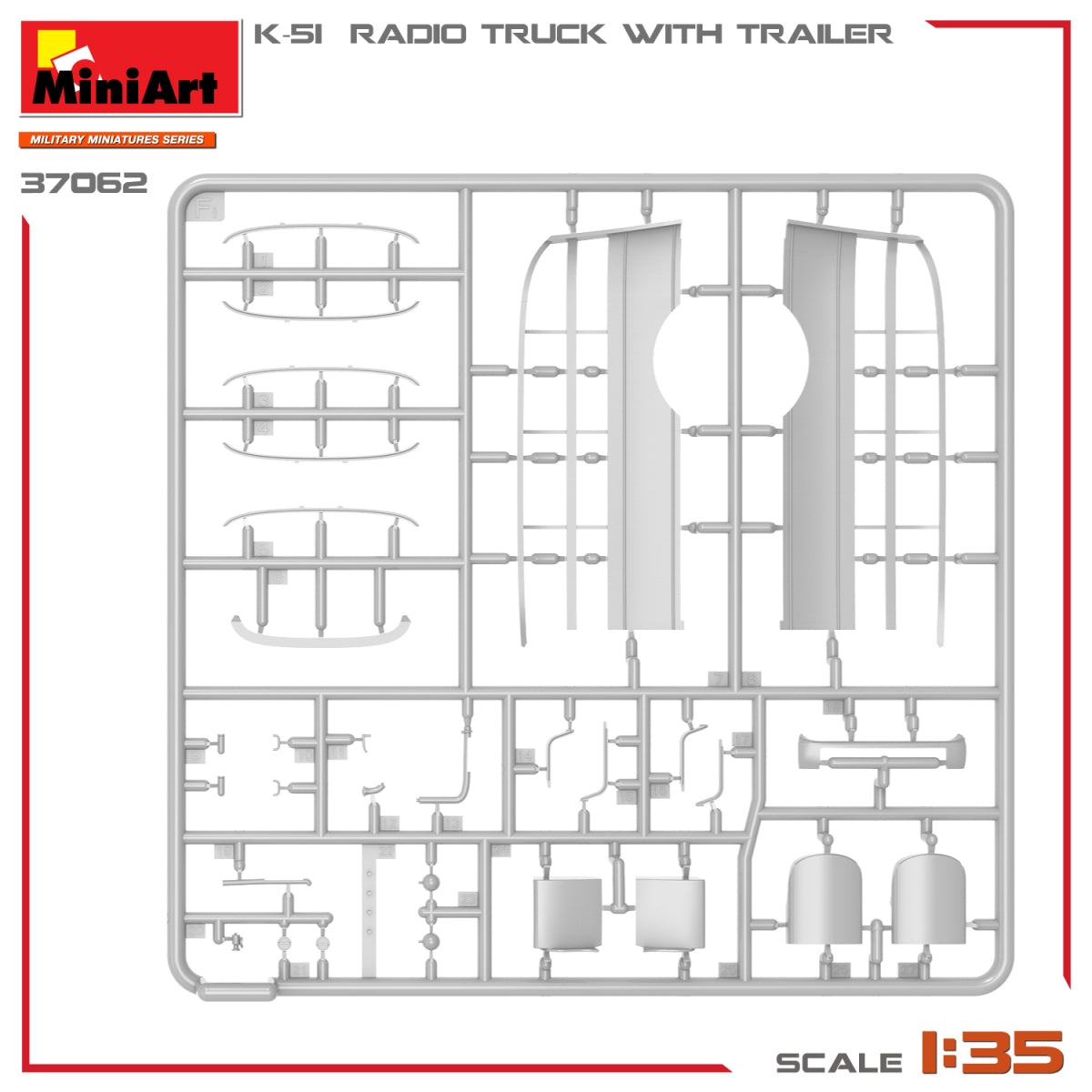 Miniart 37062 K-51 RADIO TRUCK WITH TRAILER 1/35 – immagine 15