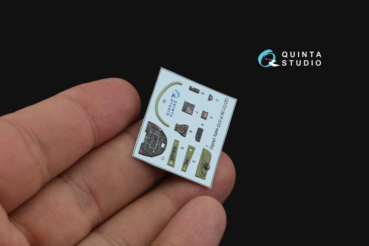 Quinta Studio QD72139 P-51D early 3D-Printed coloured Interior on decal paper (Airfix) 1/72 – imagen 5