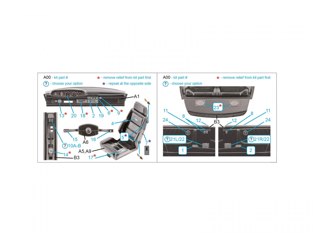 Intérieur coloré imprimé en 3D sur papier décalcomanie Quinta Studio QD24019 Porsche 911 Turbo (930) (Tamiya) 1/24  – image 2