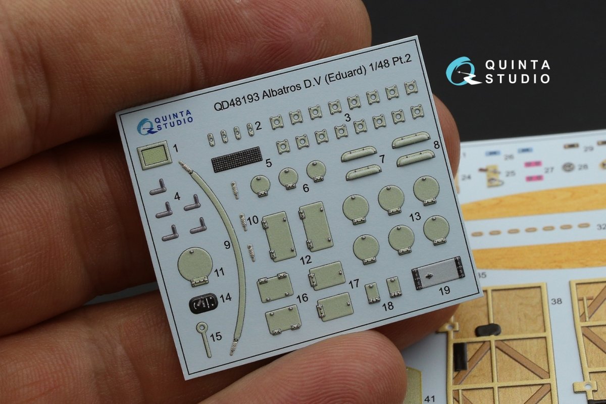 Quinta Studio QD48193 Albatros D.V 3D-Printed &amp;amp; coloured Interior on decal paper (Eduard) 1/48 – Bild 4