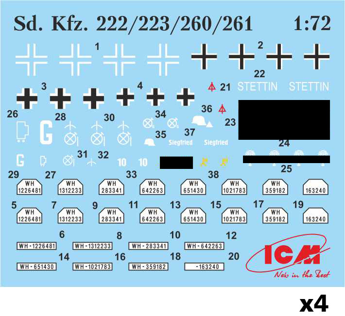 ICM DS7207 Wehrmacht Light Armored Vehicles (Sd.Kfz.222 / Sd.Kfz.223 / Sd.Kfz.260 and Sd.Kfz.261) 1/72 – image 8