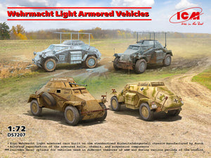 ICM DS7207 Wehrmacht Light Armored Vehicles (Sd.Kfz.222 / Sd.Kfz.223 / Sd.Kfz.260 and Sd.Kfz.261) 1/72