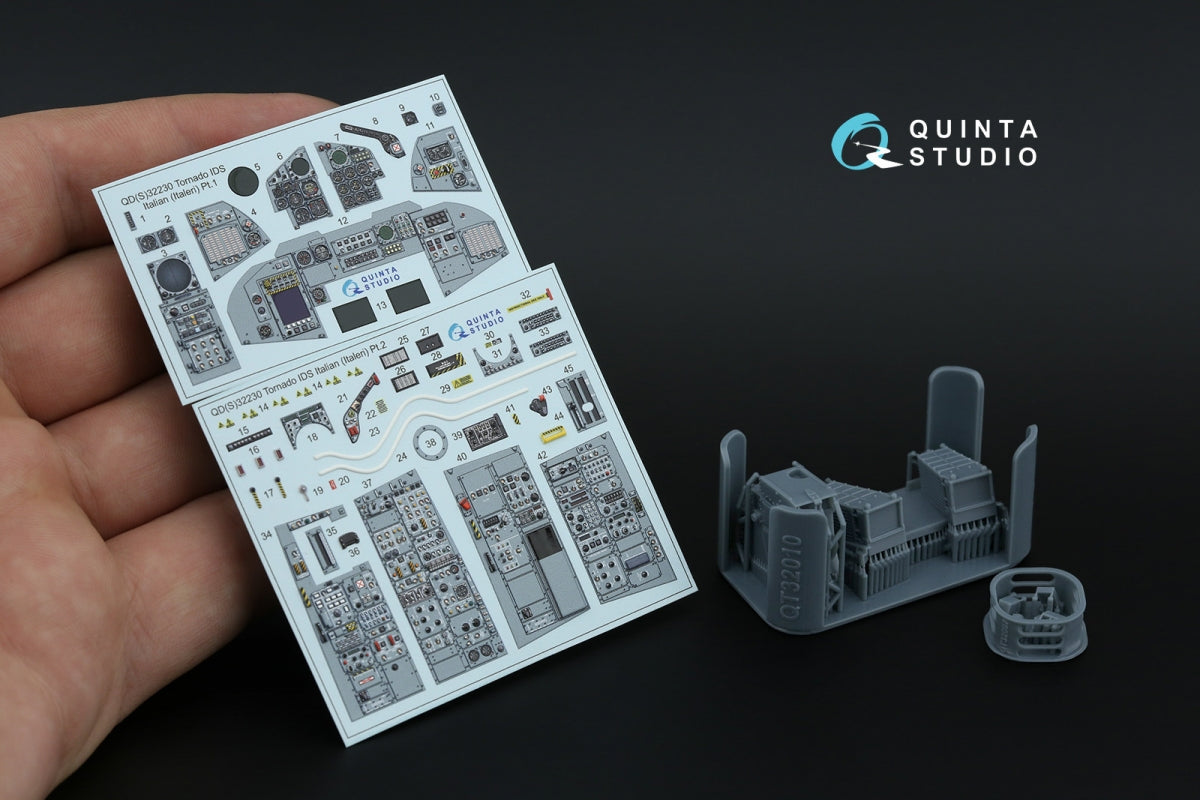 Quinta Studio QDS+32230 Tornado IDS Italian 3D-Printed &amp;amp; coloured Interior on decal paper (Italeri) (Small version) (with 3D-printed resin parts) 1/32 – Bild 2