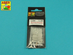 Aber 200L-08 Coffret de canons pour cuirassé Scharnhorst 280mmx9 1/200