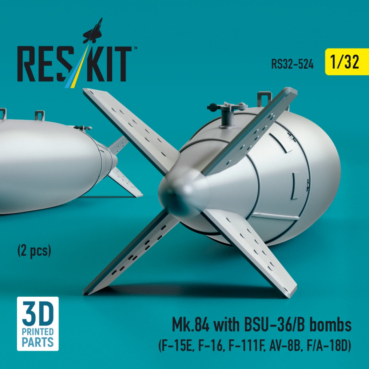RESKIT RS32-0524 Mk.84 avec bombes BSU-36/B (2 pièces) (Impression 3D) 1/32 – image 3
