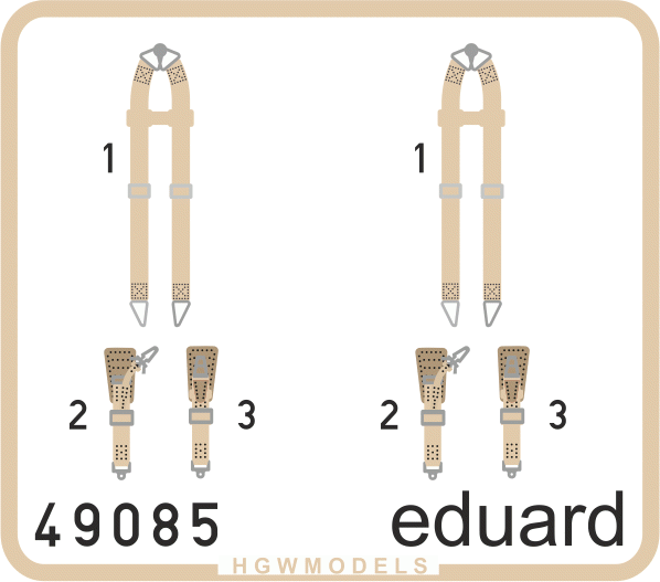 Ceintures de sécurité Eduard 49085 pour bombardiers de la Luftwaffe (Seconde Guerre mondiale), SUPERFABRIC, échelle 1/48