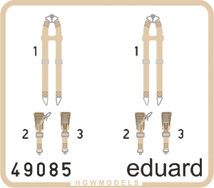 Ceintures de sécurité Eduard 49085 pour bombardiers de la Luftwaffe (Seconde Guerre mondiale), SUPERFABRIC, échelle 1/48