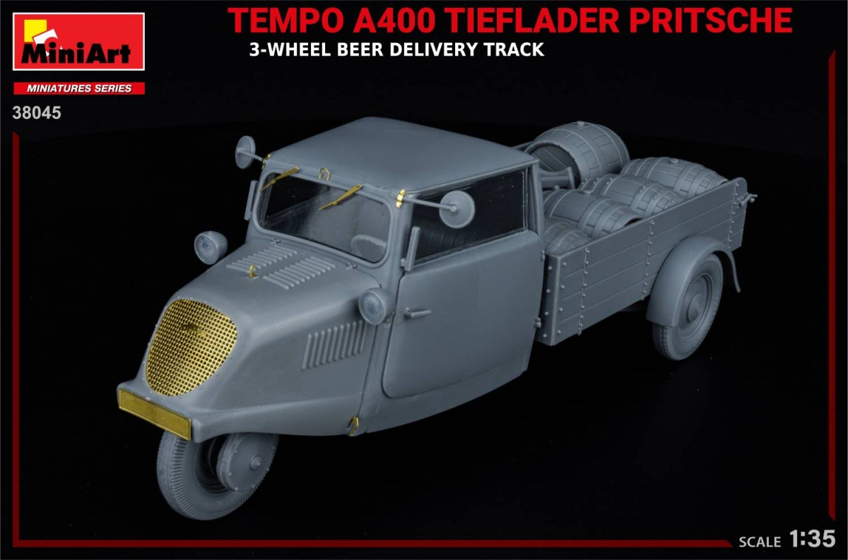 MiniArt 38045 TEMPO A400 TIEFLADER PRITSCHE CAMION DE LIVRAISON DE BIÈRE À 3 ROUES 1/35 – image 15