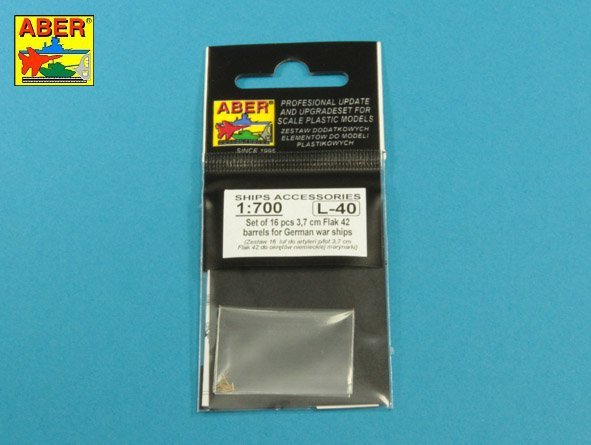 Aber 1/700L-40 Ensemble de 16 canons Flak 42 de 3,7 cm pour navires de guerre allemands 1/700 – image 4