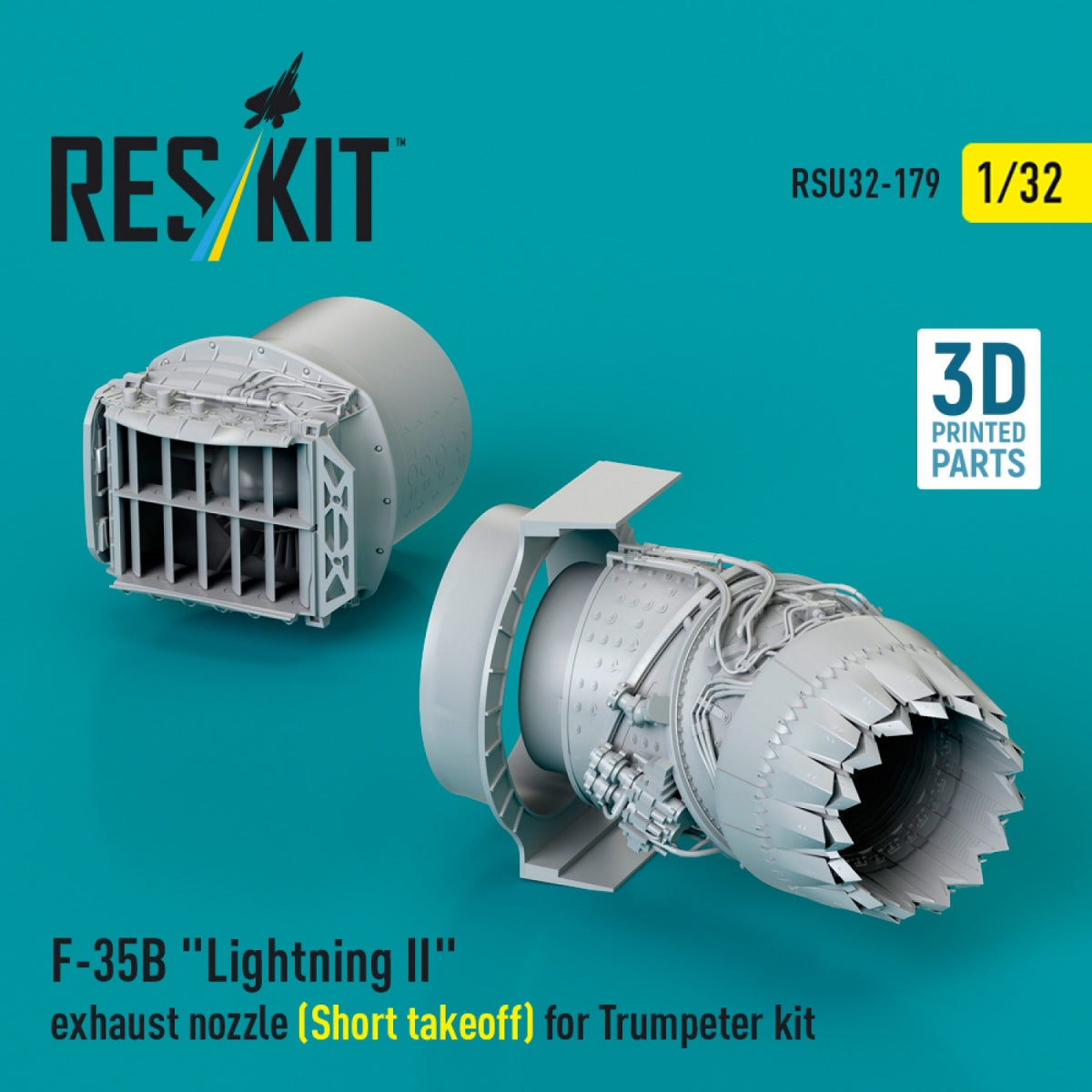 RESKIT RSU32-0179 Tuyère d'échappement F-35B « Lightning II » (décollage court) pour maquette Trumpeter (impression 3D) 1/32