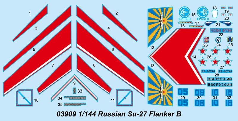 Trumpeter 03909 Russian Su-27 Flanker B 1/144 – Bild 3