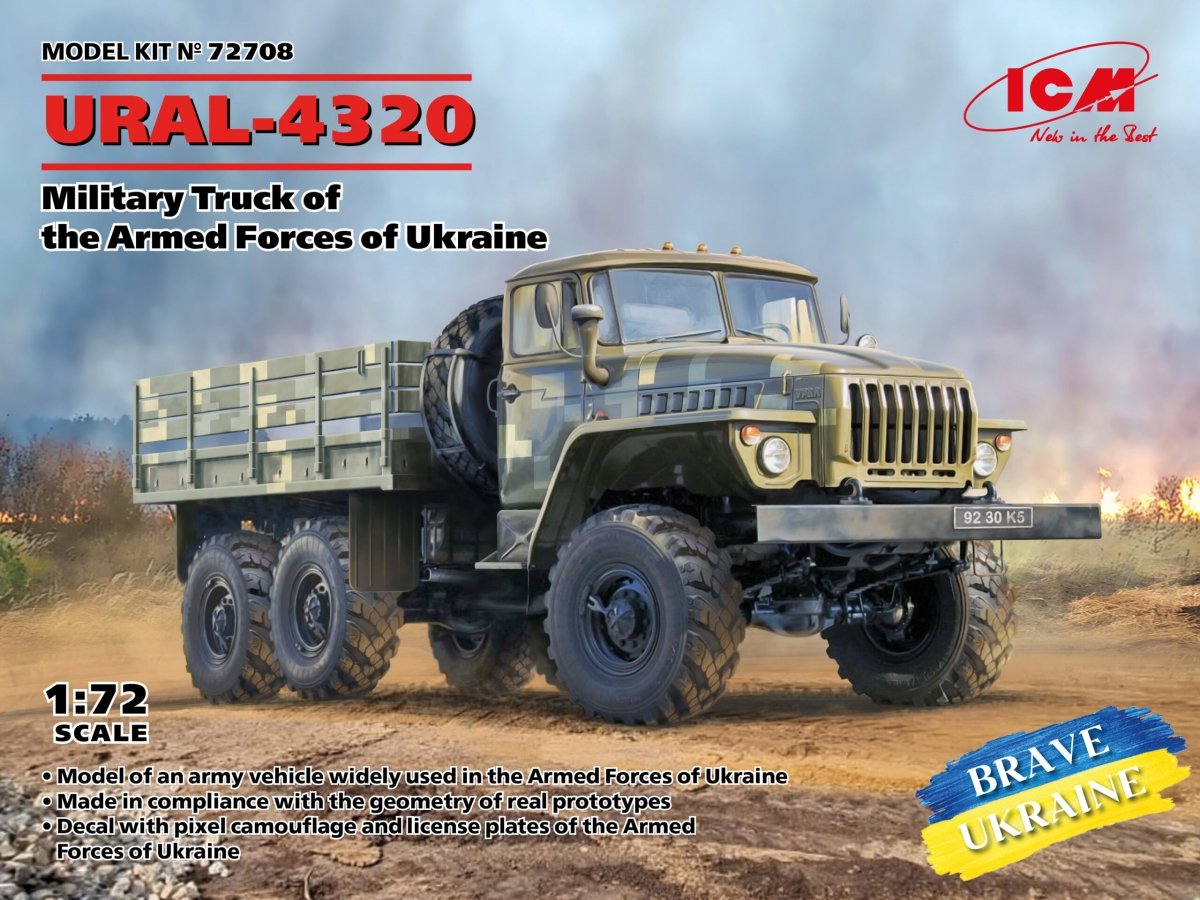 ICM 72708 URAL-4320 Military Truck of the Armed Forces of Ukraine 1/72