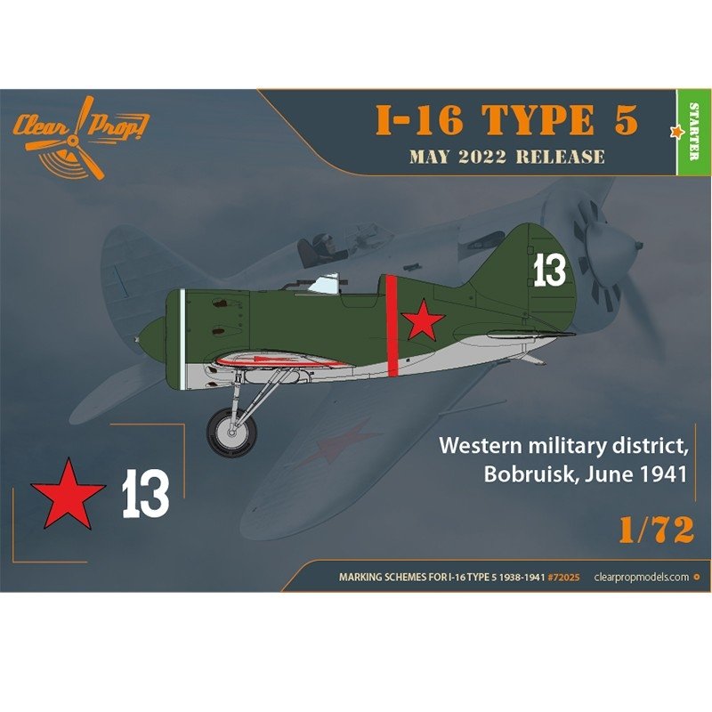 Clear Prop! CP72025 I-16 Type 5 (1938-1941) STARTER KIT 1/72 – Bild 7