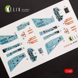KELIK K48026 SU-25UB INTERIOR 3D DECALS FOR SMER/KP KIT 1/48 – zdjęcie 5
