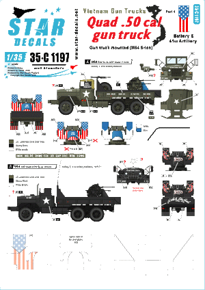 Star Decals 35-C1197 Camions armés du Vietnam 4 1/35