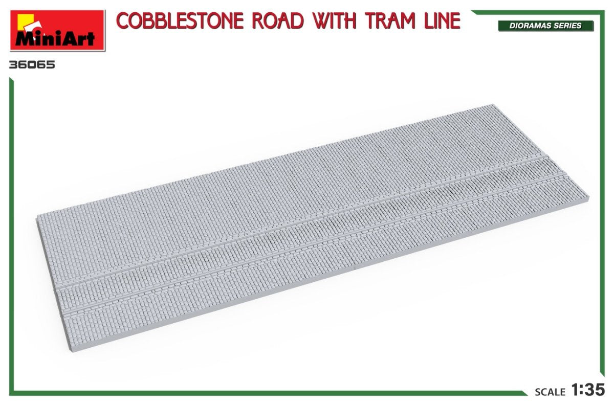 Miniart 36065 COBBLESTONE ROAD WITH TRAM LINE 1/35 – Bild 3