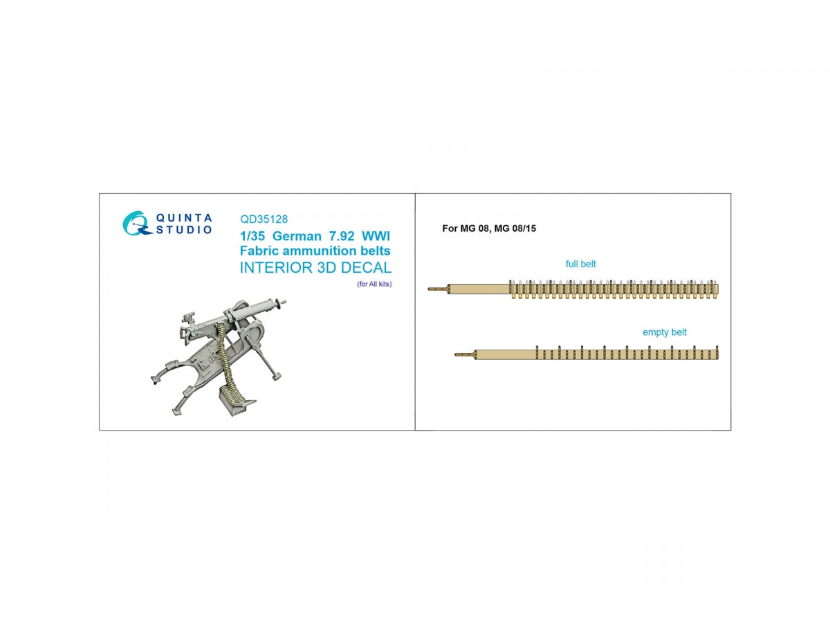 Quinta Studio QD35128 Bandes de munitions en tissu allemandes de calibre 7,92 (Tous les kits) 1/35 – image 2