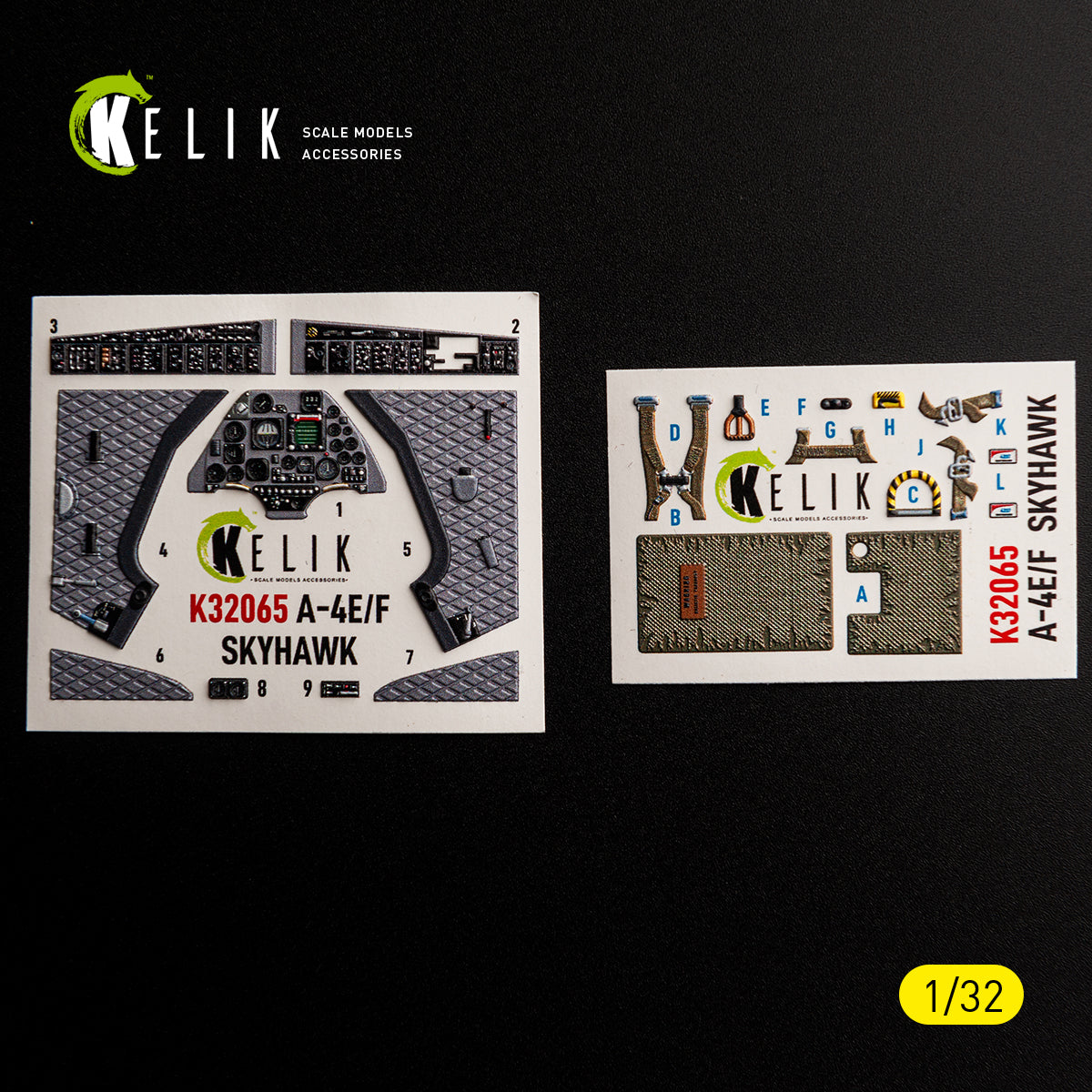 KELIK K32065 A-4E/F SKYHAWK - interior 3D decals for Hasegawa kit 1/32 – zdjęcie 2