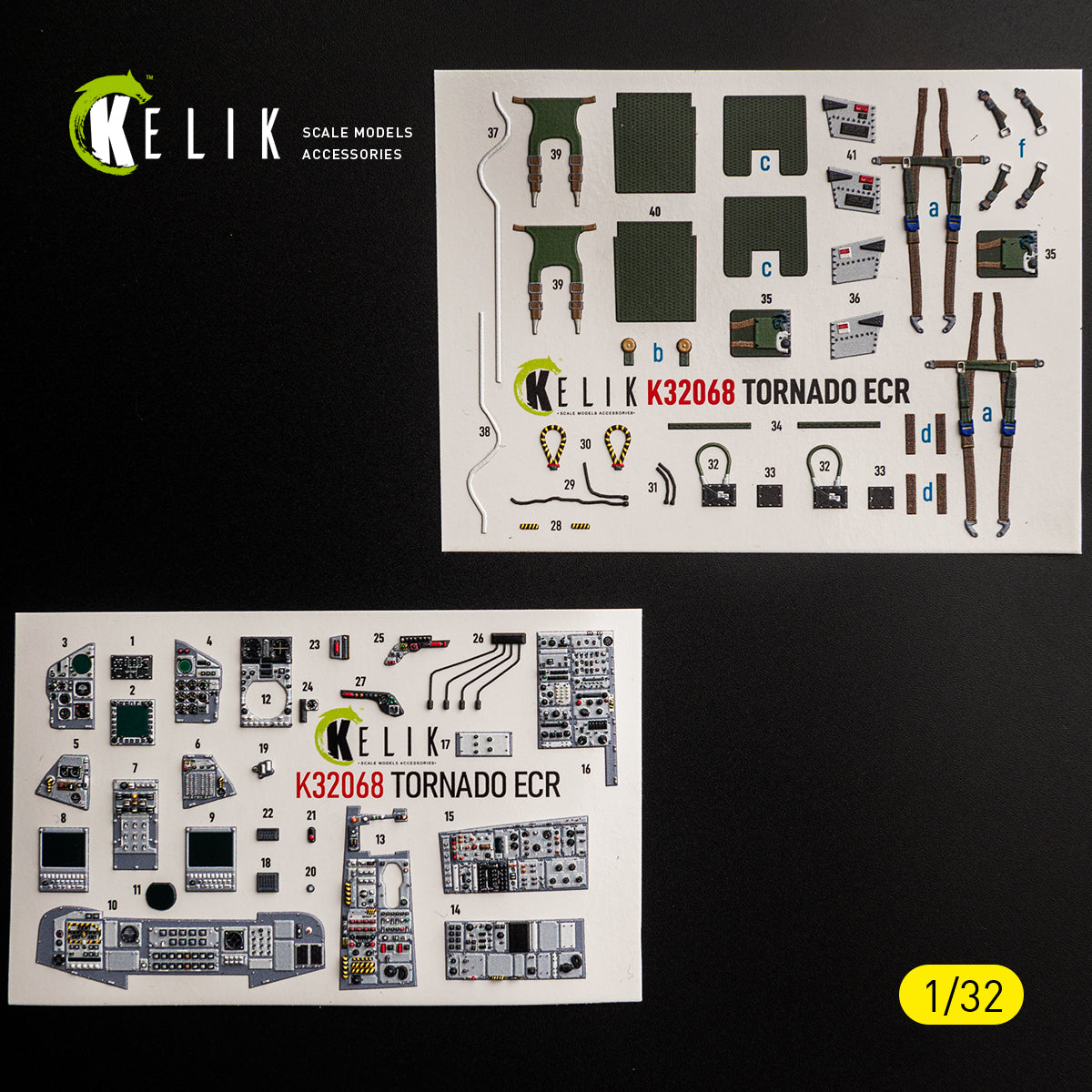 KELIK K32068 TORNADO ECR - interior 30 decals for Revell kit 1/32